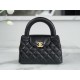 CHANEL 23K Kelly Handle Bag Large Black  