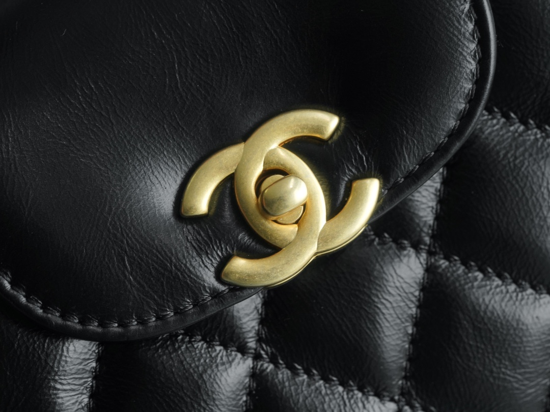 CHANEL 23K Kelly Handle Bag Large Black  