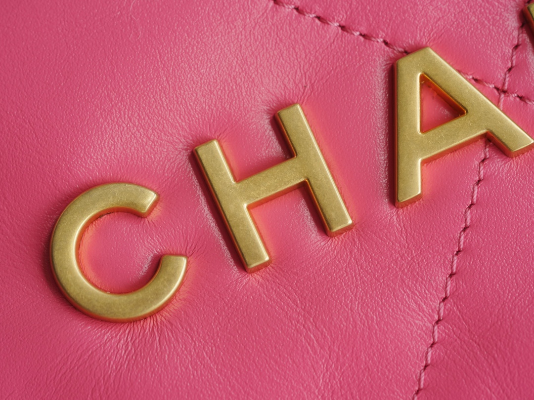 CHANEL 23C 22 Bag Medium Coral Pink Leather  