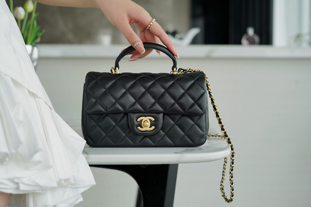 CHANEL 2021 Spring/Summer New CF Mini Black Lambskin  