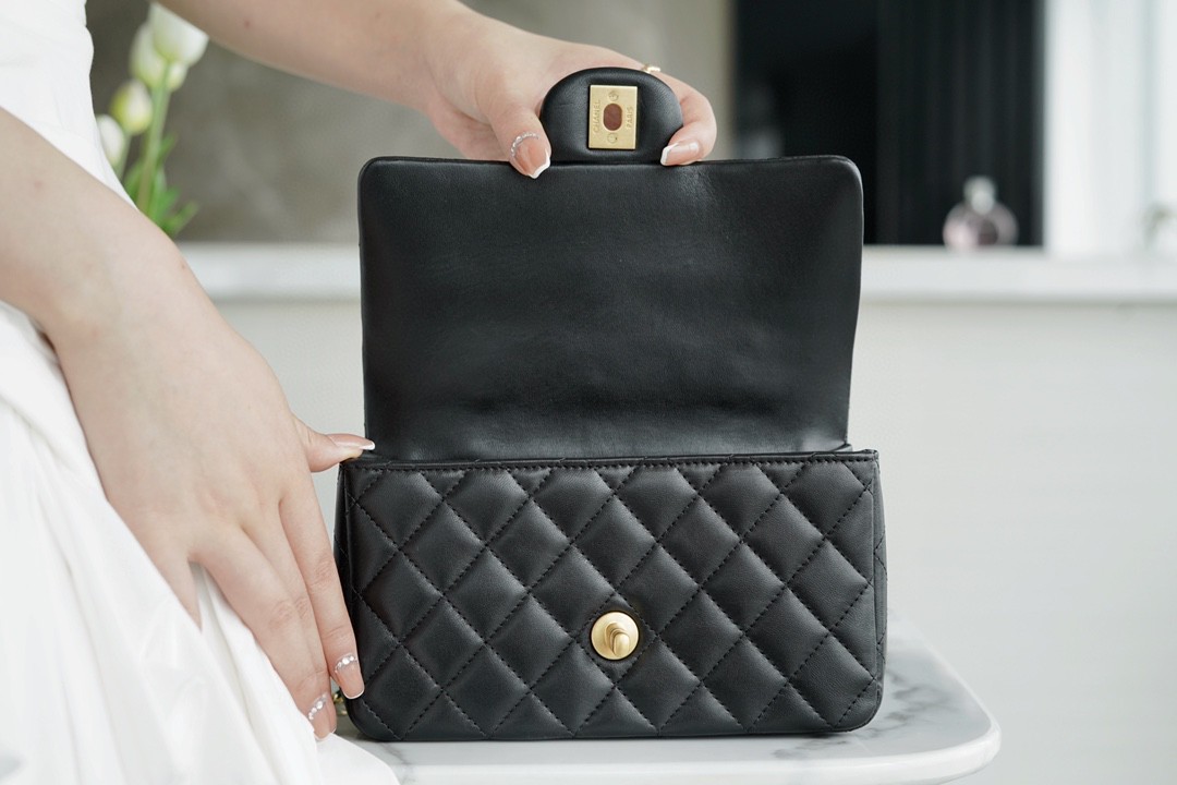 CHANEL 2021 Spring/Summer New CF Mini Black Lambskin  