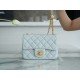 CHANEL 23S Spring/Summer New Camellia CF Flap Bag Light Blue  