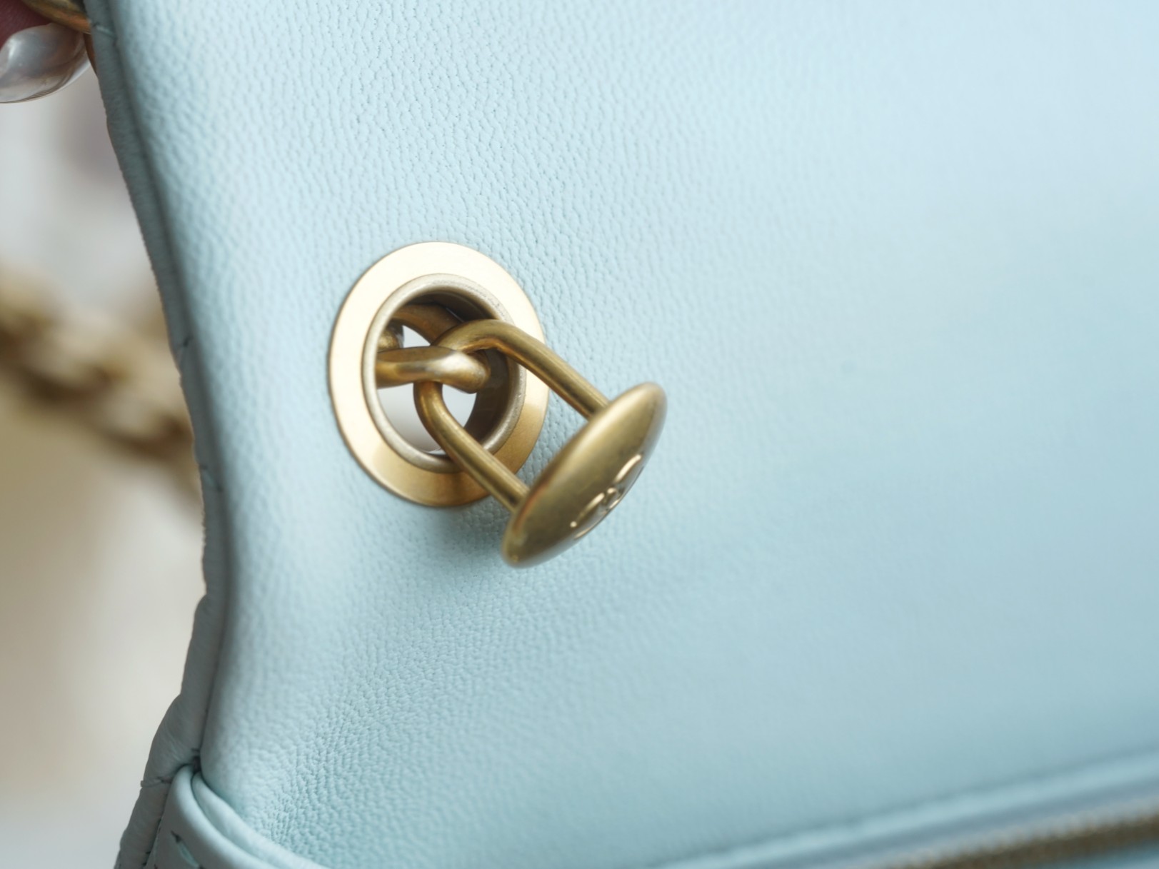 CHANEL 23S Spring/Summer New Camellia CF Flap Bag Light Blue  