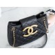 CHANEL 24C Vintage Large Logo Messenger Bag Big Size Lambskin  