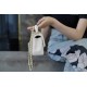 CHANEL 2021 Spring/Summer New CF Mini White Textured Calfskin  