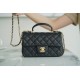 CHANEL 2021 Spring/Summer New CF Mini Black Textured Calfskin  