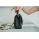 CHANEL 2021 Spring/Summer New CF Mini Black Textured Calfskin  