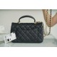 CHANEL 2021 Spring/Summer New CF Mini Black Textured Calfskin  