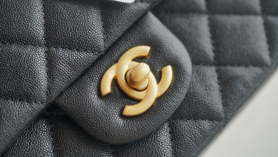 CHANEL 2021 Spring/Summer New CF Mini Black Textured Calfskin  