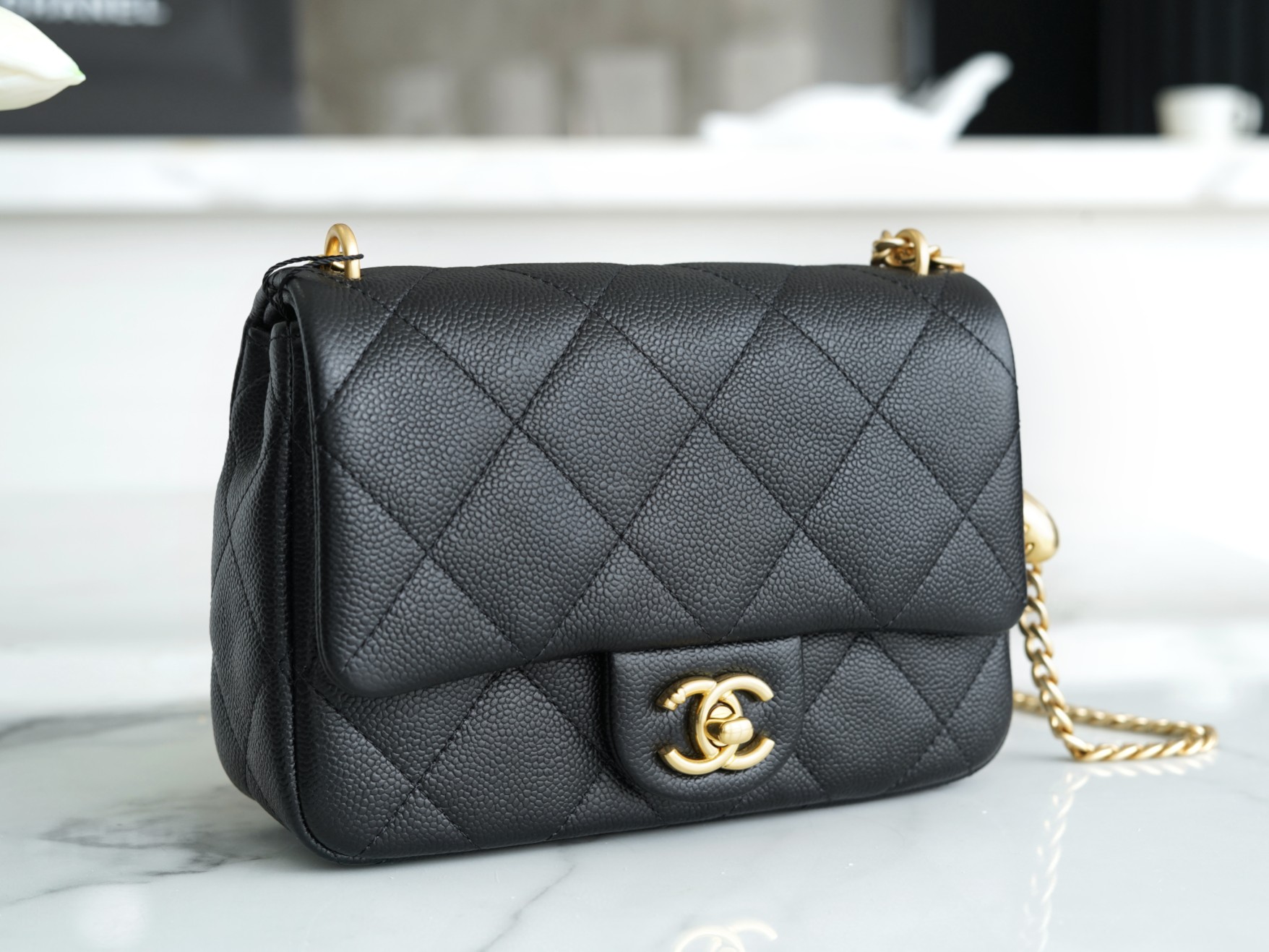 CHANEL 23P Spring/Summer New Love Heart Adjustable Mini Bag Black  