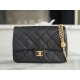 CHANEL 23P Spring/Summer New Love Heart Adjustable Mini Bag Small Black Textured Calfskin  