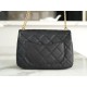 CHANEL 23P Spring/Summer New Love Heart Adjustable Mini Bag Small Black Textured Calfskin  