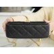 CHANEL 23P Spring/Summer New Love Heart Adjustable Mini Bag Small Black Textured Calfskin  