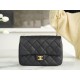 CHANEL 23P Spring/Summer New Love Heart Adjustable Mini Bag Small Black Textured Calfskin  