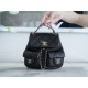 CHANEL 23A New Duma Backpack Small Black Glossy Calfskin  