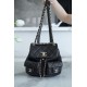 CHANEL 23A New Duma Backpack Small Black Glossy Calfskin  