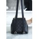 CHANEL 23A New Duma Backpack Small Black Glossy Calfskin  