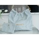 CHANEL 23C 22 Bag Medium Mist Blue Leather  