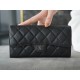 Classic Flap Classic Long Wallet Black & Silver Calfskin  