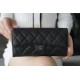 Classic Flap Classic Long Wallet Black & Silver Calfskin  