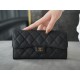 Classic Flap Classic Long Wallet Black & Gold Calfskin  