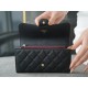 Classic Flap Classic Long Wallet Black & Gold Calfskin  