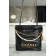 Chanel 23S 22 Mini Pearl Chain Bag Black Wrinkled Calfskin  