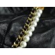 Chanel 23S 22 Mini Pearl Chain Bag Black Wrinkled Calfskin  