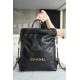 CHANEL 23P Spring/Summer New Small Backpack Black Glossy Calfskin  