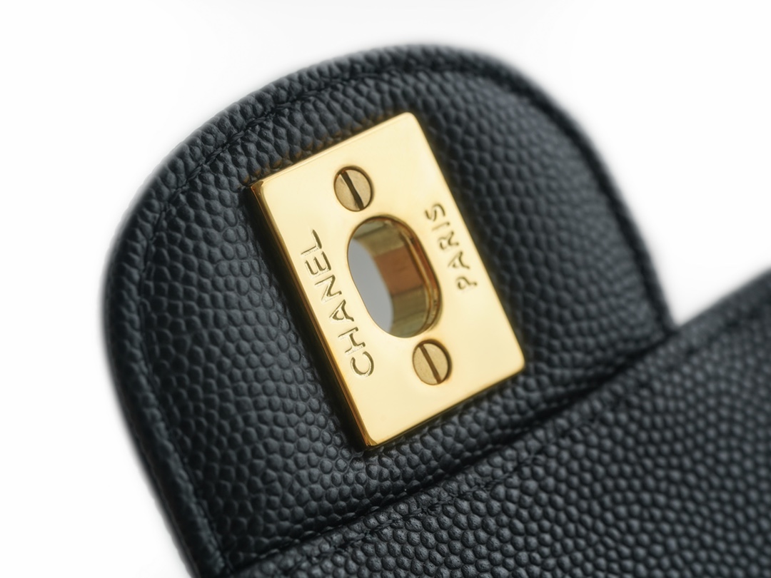 CF Classic Flap Caviar Calfskin Medium Black & Gold  