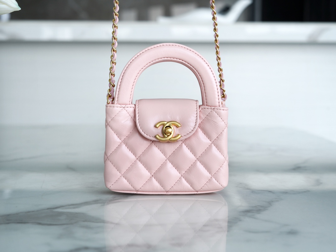 CHANEL 23K Kelly Handle Bag Light Pink Small  