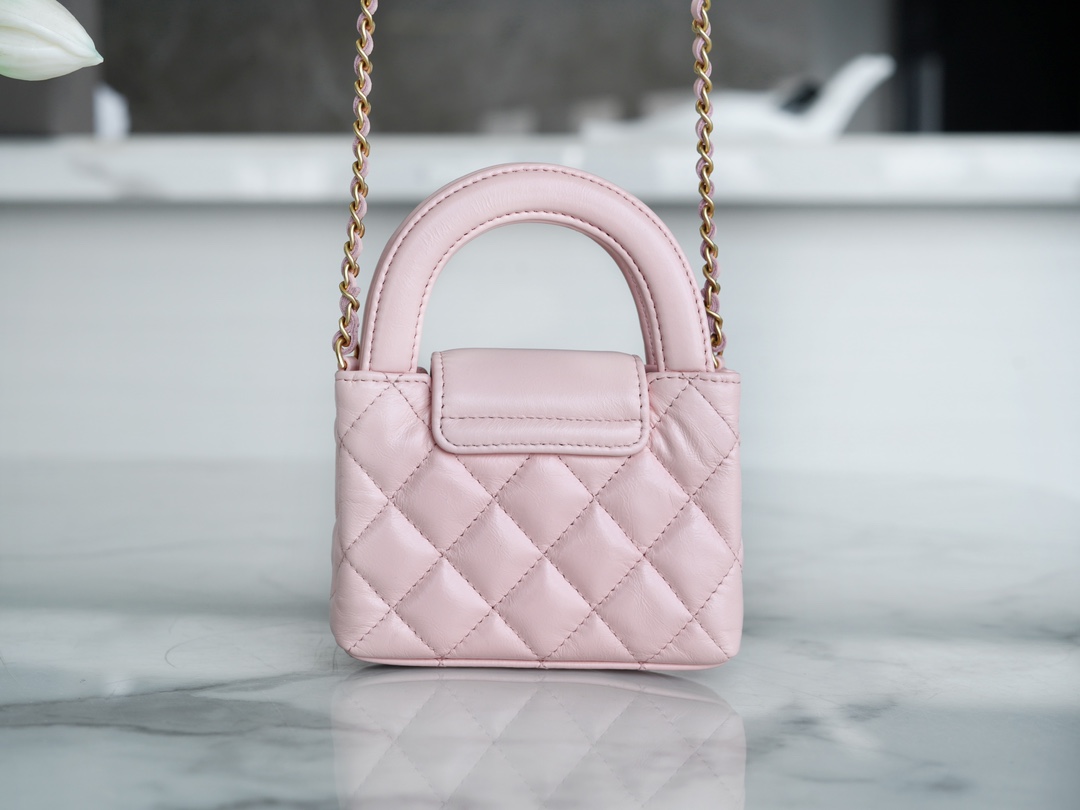 CHANEL 23K Kelly Handle Bag Light Pink Small  