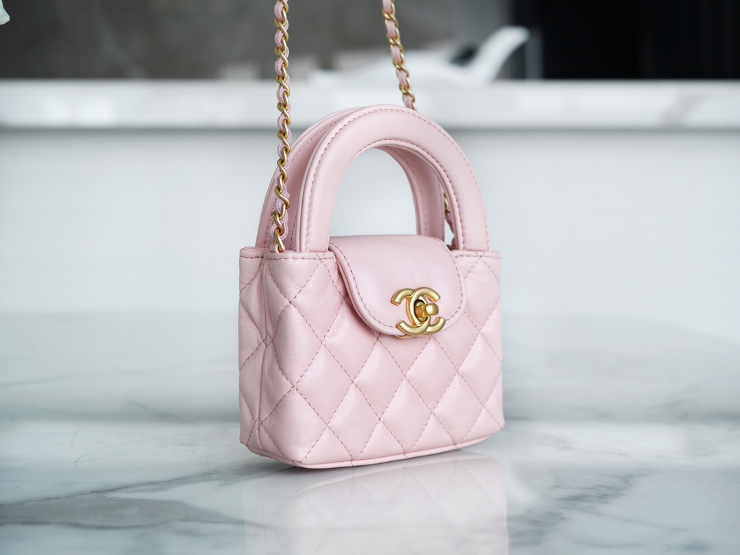 CHANEL 23K Kelly Handle Bag Light Pink Small  