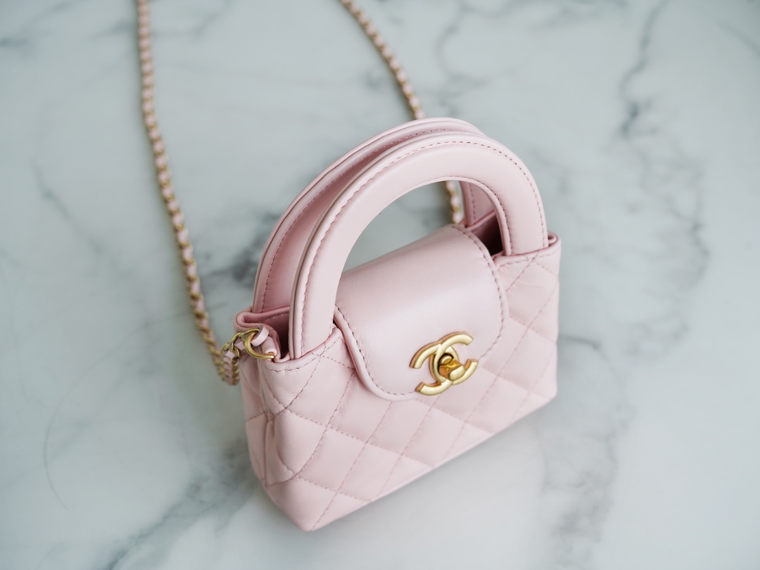 CHANEL 23K Kelly Handle Bag Light Pink Small  