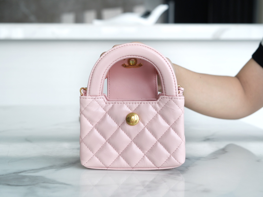 CHANEL 23K Kelly Handle Bag Light Pink Small  