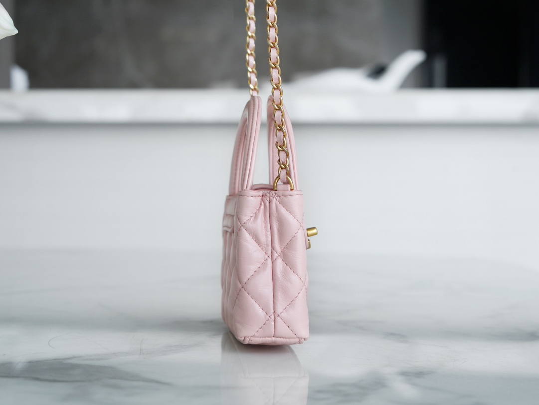 CHANEL 23K Kelly Handle Bag Light Pink Small  