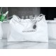 CHANEL 24C Horizontal 22 Bag White with Silver Hardware  