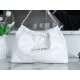 CHANEL 24C Horizontal 22 Bag White with Silver Hardware  