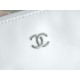 CHANEL 24C Horizontal 22 Bag White with Silver Hardware  