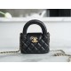 CHANEL 23K Kelly Handle Bag Black Small  