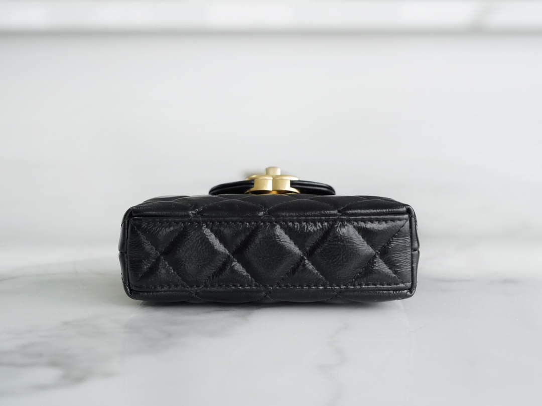 CHANEL 23K Kelly Handle Bag Black Small  