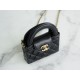 CHANEL 23K Kelly Handle Bag Black Small  