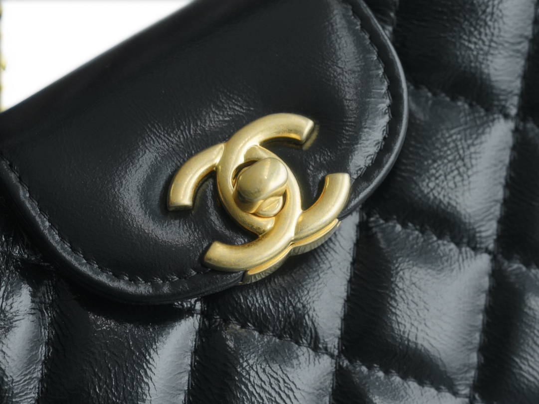 CHANEL 23K Kelly Handle Bag Black Small  