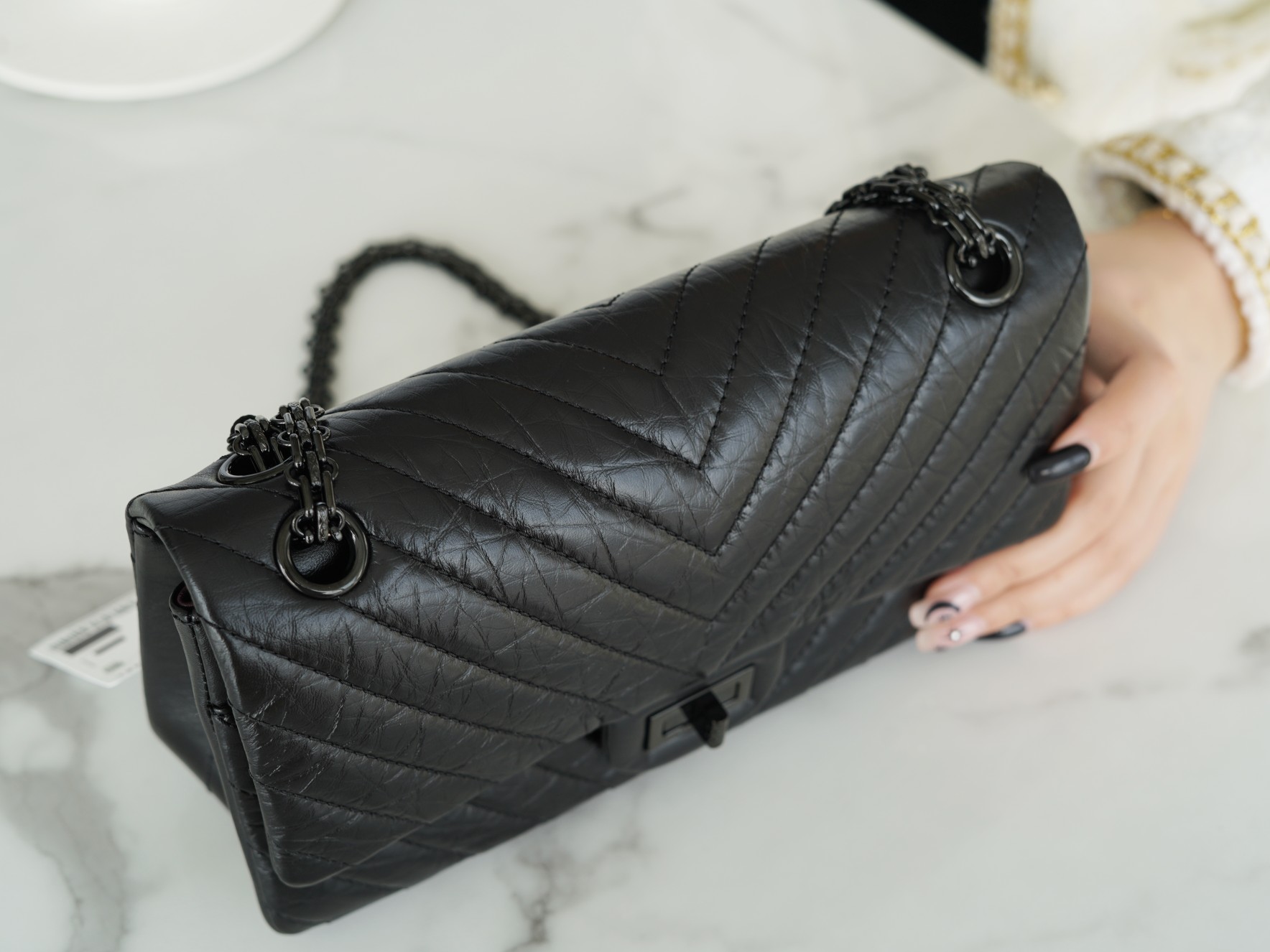 Chanel Small Black V Gun Calfskin  