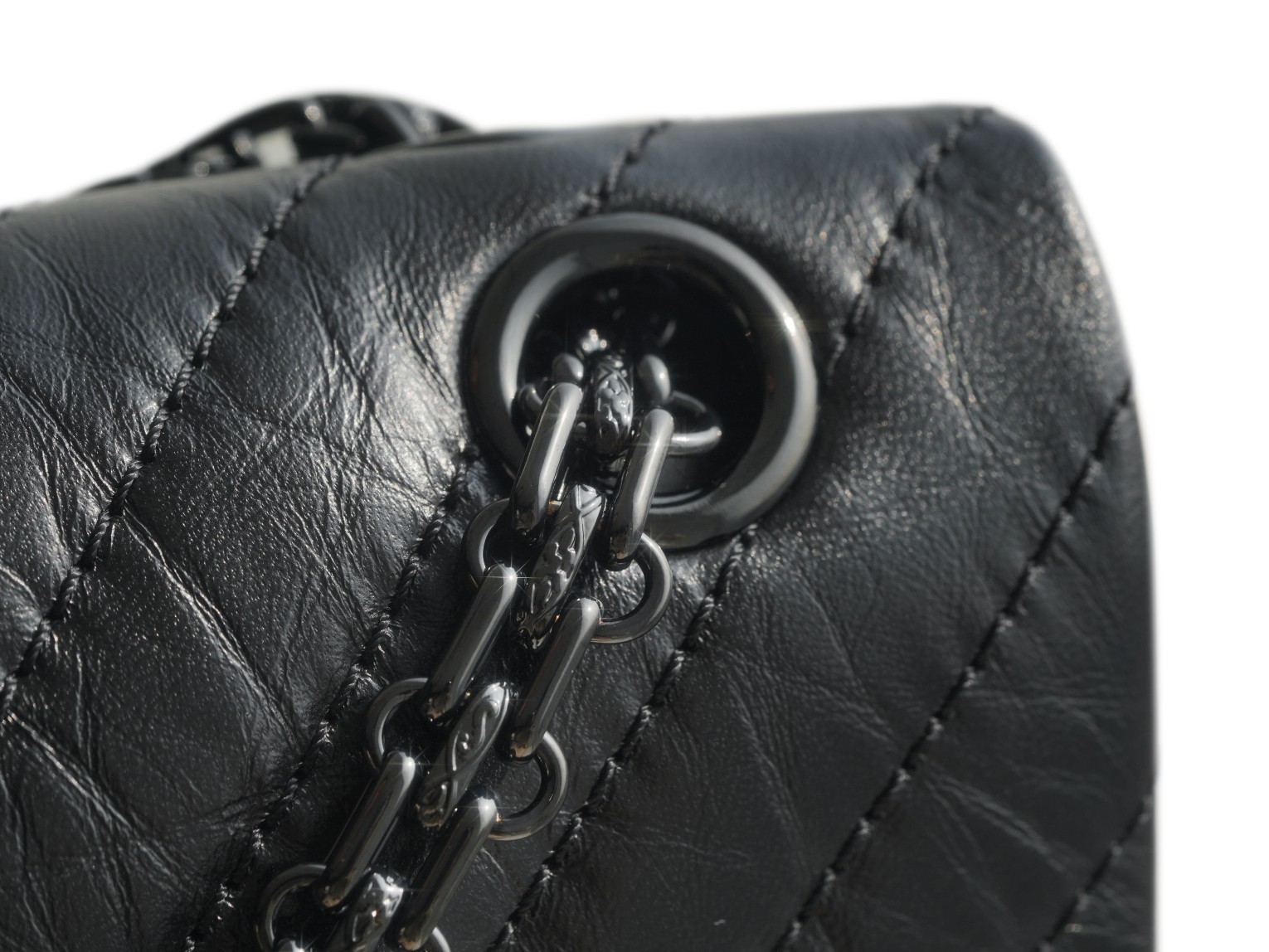 Chanel Small Black V Gun Calfskin  