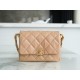 CHANEL 23K Autumn/Winter 19 Wide Strap Flap Bag Milk Tea Apricot Wrinkled Calfskin  