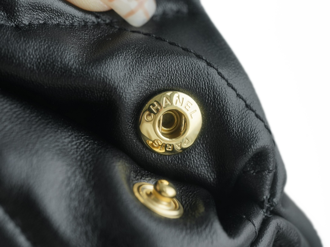 CHANEL 24C Horizontal 22 Bag Black with Gold Hardware  