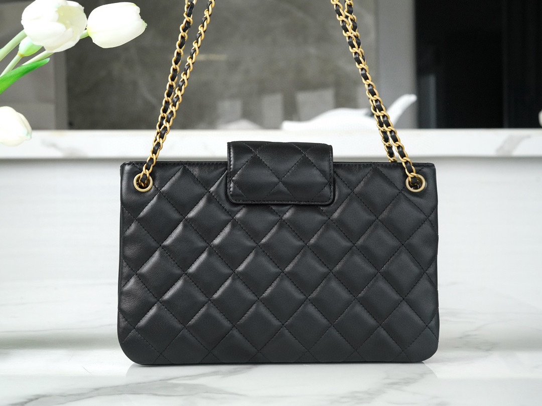 CHANEL 24C Vintage Large Logo Shoulder Bag  