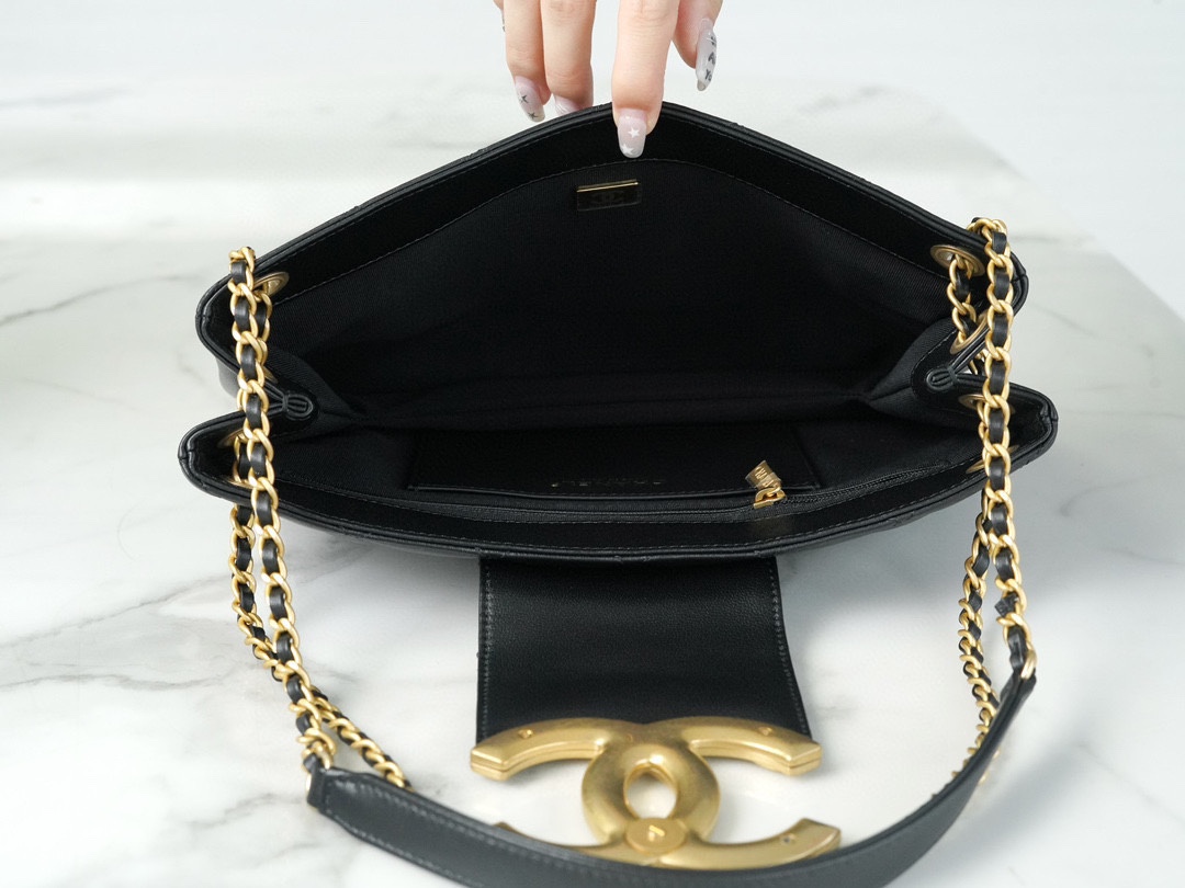 CHANEL 24C Vintage Large Logo Shoulder Bag  