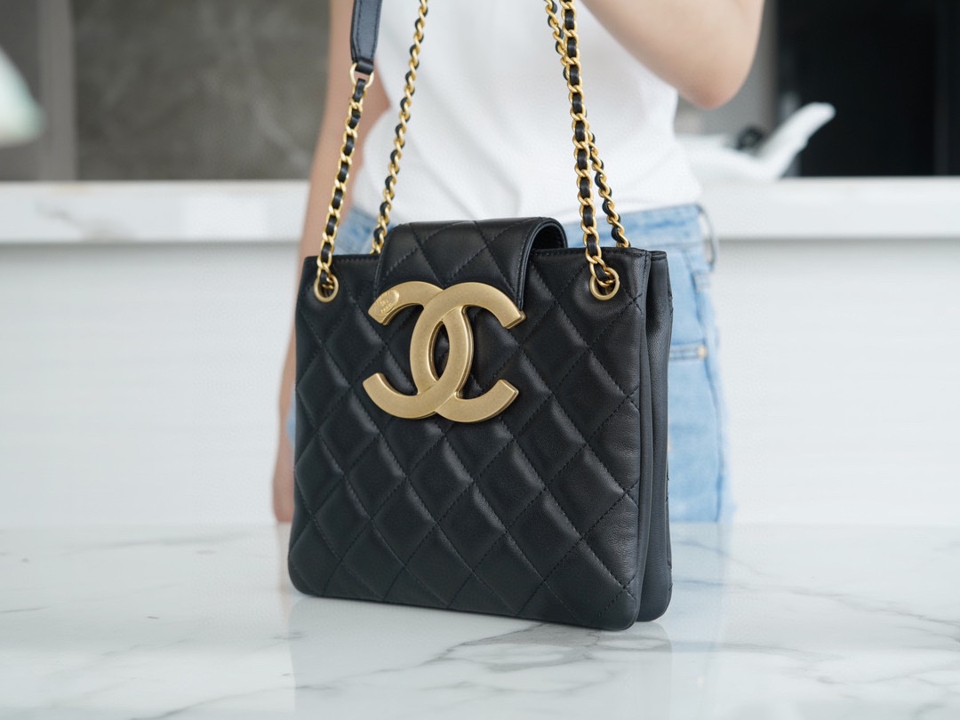 CHANEL 24C Vintage Large Logo Shoulder Bag  